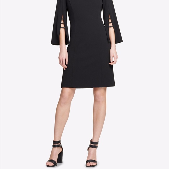 DKNY Embellished Bell-Sleeve A-Line Dress - Picture 4 of 5